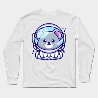 Cute baby mouse wearing an astronaut suit, cartoon character Long Sleeve T-Shirt